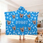 Personalized Multicoloured Pet Photos Soft Hooded Blanket with Name Home Decor Birthday Christmas Gift for Pet Lovers