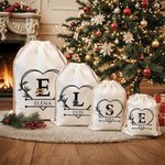 Bolsa de regalo personalizada con flor de nacimiento inicial y nombre regalo de cumpleaños aniversario y Navidad para familia y amigos