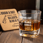 Personalised Vintage Guitar Anchor Whiskey Glasses with Laser Engraved Name Birthday Father's Day Christmas Gift for Grandpa Dad Whiskey Lover