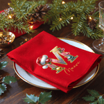 Gepersonaliseerde Kerstmuts 100% Katoen Rode Servet met Naam en Voorletter Feesttafel Decoratie Kerstcadeau voor Familie Vrienden