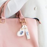 Portachiavi personalizzato in pelle PU a forma di cuore con nome accessorio festa di nozze regalo per donne e damigelle