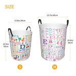 Personalized Fantasy Unicorn Dinosaur Word Cloud Large Waterproof Laundry Basket with Name and Initial Christmas Birthday Gift for Boys Girls