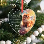 Personalised Paw Print Photo Heart Round Ornament with Name and Year Tree Decor Birthday Memorial Christmas Gift for Pet Lovers Owners
