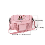 Personalized Cartoon Character Birth Flower Waterproof Large Travel Duffel Bag with Name Birthday Gift for Bookworms Sports Lovers