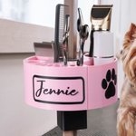 Personalisierte Pet Grooming Tools Halter für Tabelle Arm Portable Grooming Supplies Schere Klinge Storage Organizer Grand Opening Geschenk für Tierpfleger