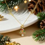 Henkilökohtainen Star joulukuusi syntymäkivi kaulakoru nimet Dainty korut joululahja äiti isoäiti vaimo