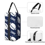 Personalisierte Fußball-Basketball-Motiv Tragbare Kulturtasche mit Namen und Reißverschluss Reisezubehör Geburtstagsgeschenk für Ballsportliebhaber