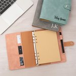 Personalized Multicolor A5 PU Leather Notebook with Text and Lined Pages Daily Use Travel Birthday Gift for Family Friends