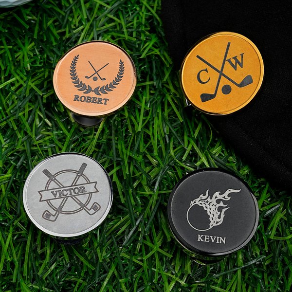 Personalized Golf Theme Monogram Design Magnetic Hat Clip Birthday Gift for Golf Players Coaches