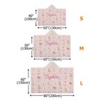 Personalized Pink Christmas Style Soft Hooded Blanket with Name Home Decor Christmas Gift for Girls Friends