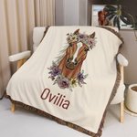 Personalized Boho Farm Animal Soft Baby Blanket with Name and Tassels Birthday Baby Shower Gift for Newborns New Parents