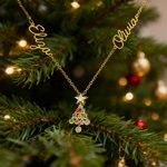 Henkilökohtainen Star joulukuusi syntymäkivi kaulakoru nimet Dainty korut joululahja äiti isoäiti vaimo