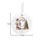 Personalised Reindeer Christmas Tree Initial Ceramic Christmas Ornament with Name and Year Christmas Decor Gift for Family Friends