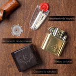 Encendedor de sándalo personalizado con grabado de logo nombre e inicial regalo de cumpleaños y despedida de soltero para hombres y padrinos de boda