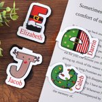 Marque-page magnétique personnalisé avec nom et lumières colorées Père Noël Elfe Cadeau d'anniversaire et de Noël pour les amoureux des livres