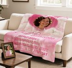 Personalised Heaven Pigeon Heart Photo Soft Throw Blanket with Name and Year Memorial Sympathy Gift for Family Friends