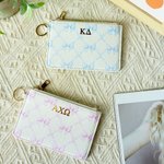 Personalized Bow Tie Heart Design Key Pouch with Sorority Name Bid Day Sorority Initiation Gift for Friends Girls | Callie × Affinity Licensing