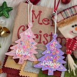 Personalised Multicolour Snowflake Christmas Tree Shake Ornament with Name and Year Home Tree Decor Christmas Gift for Family Friends