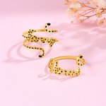 Personalized Long Tailed Marsupilami Shape Ring with Name Anniversary Birthday Christmas Gift for Women Girls | Callie × Marsupilami®