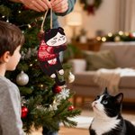 Personalised Funny Expression Cat Wooden Ornament with Name Home Decor Christmas Gift for Cat Owner Lover