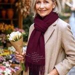 Personalized Embroidered Text Super Soft Warm Scarf Winter Accessory Birthday Christmas Gift for Family Friends Women