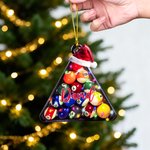 Cappello di Babbo Natale personalizzato Biliardo Luci di Natale Ornamento acrilico con nome Regalo di Natale decorativo per gli amanti del biliardo