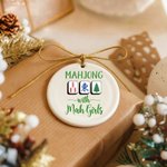 Personalisierte Mahjong mit Mah Mädchen Weihnachten Ornament mit Namen und Jahr Home Decor Weihnachtsgeschenk für Mahjong-Liebhaber Spieler