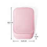 Joyero personalizado de cuero PU con espejo de maquillaje luz tricolor ajustable y flor de nacimiento regalo de cumpleaños para mujer