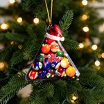 Cappello di Babbo Natale personalizzato Biliardo Luci di Natale Ornamento acrilico con nome Regalo di Natale decorativo per gli amanti del biliardo