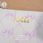 Personalized Bow Tie Heart Design Key Pouch with Sorority Name Bid Day Sorority Initiation Gift for Friends Girls | Callie × Affinity Licensing