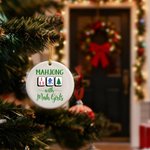 Personalisierte Mahjong mit Mah Mädchen Weihnachten Ornament mit Namen und Jahr Home Decor Weihnachtsgeschenk für Mahjong-Liebhaber Spieler