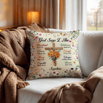 Personalised Birth Flower Cross God Says I Am Soft Cushion Cover with Name  Home Decor Baptism Christmas Gift for Famlily Friends Christians