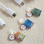 Personalized Miniature Book Cover Dust Plug with Initial Charm Birthday Gift for Bookworms Writers Friends Family