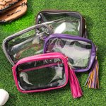 Personalized Multicolor Star Large Capacity Clear Crossbody Stadium Bag with Name and Tassel Daily Use Birthday Gift for Her Sports Lovers