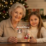 Personalisiertes Fest-Thema Acryl LED-Nachtlicht mit Foto Text und Holzsockel Erinnerung Weihnachten Geburtstag Geschenk für Freunde Familie