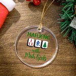 Personalisierte Mahjong mit Mah Mädchen Weihnachten Ornament mit Namen und Jahr Home Decor Weihnachtsgeschenk für Mahjong-Liebhaber Spieler