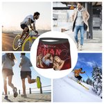 Personalised Lightning Property Of 3 Face Photos Men's Boxer Brief Underwear with Name Birthday Valentine's Day Gift for Husband Boyfriend