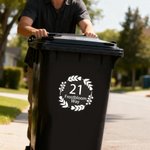 Personalised Set of 4 Floral Circle Wheelie Bin Stickers with Street Name and House Number Housewarming Birthday Gift for Family Friends