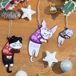 Personalised Funny Expression Cat Wooden Ornament with Name Home Decor Christmas Gift for Cat Owner Lover