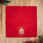Personalized First Christmas At House 100% Cotton Red Napkin with Names Address and Year Table Decor Christmas Gift for Family Friends New Home Movers