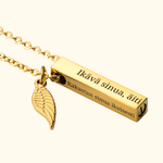 Personoitu kaiverrettu pylväsurniriipus rakkaiden tai lemmikkien menetyksen muistoksi arvokkaaksi muistoesineeksi