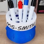 Personalised Multicolor Dry Erase Marker Holder with Text Office Accessories Back to School Gift for Educator