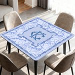 Alfombrilla de Mahjong personalizada con monograma de flores azules y blancas y bolsa de almacenamiento Accesorio de juego Regalo de cumpleaños navideño para los amantes del Mahjong