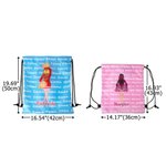 Personalized Cartoon Cheerleader Waterproof Wear-Resistant Drawstring Bag with Team Name Cheer Practice Senior Night Game Day Gift for Cheerleaders