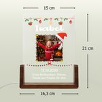Personalisiertes Fest-Thema Acryl LED-Nachtlicht mit Foto Text und Holzsockel Erinnerung Weihnachten Geburtstag Geschenk für Freunde Familie