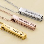 Personoitu kaiverrettu pylväsurniriipus rakkaiden tai lemmikkien menetyksen muistoksi arvokkaaksi muistoesineeksi