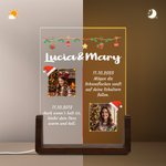 Personalisiertes Fest-Thema Acryl LED-Nachtlicht mit Foto Text und Holzsockel Erinnerung Weihnachten Geburtstag Geschenk für Freunde Familie