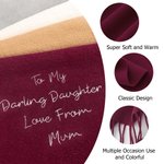 Personalized Embroidered Text Super Soft Warm Scarf Winter Accessory Birthday Christmas Gift for Family Friends Women