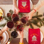 Personalized First Christmas At House 100% Cotton Red Napkin with Names Address and Year Table Decor Christmas Gift for Family Friends New Home Movers