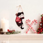 Personalised Funny Expression Cat Wooden Ornament with Name Home Decor Christmas Gift for Cat Owner Lover
